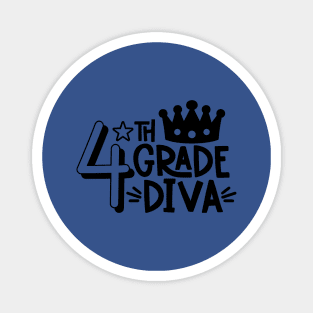 4th Grade Diva Cute Kids Girls School Back to School Magnet